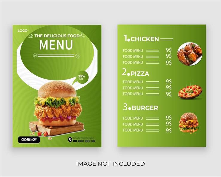 Premium Vector | Free vector fast food restaurant menu template