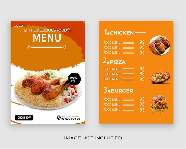 Free vector fast food restaurant menu template