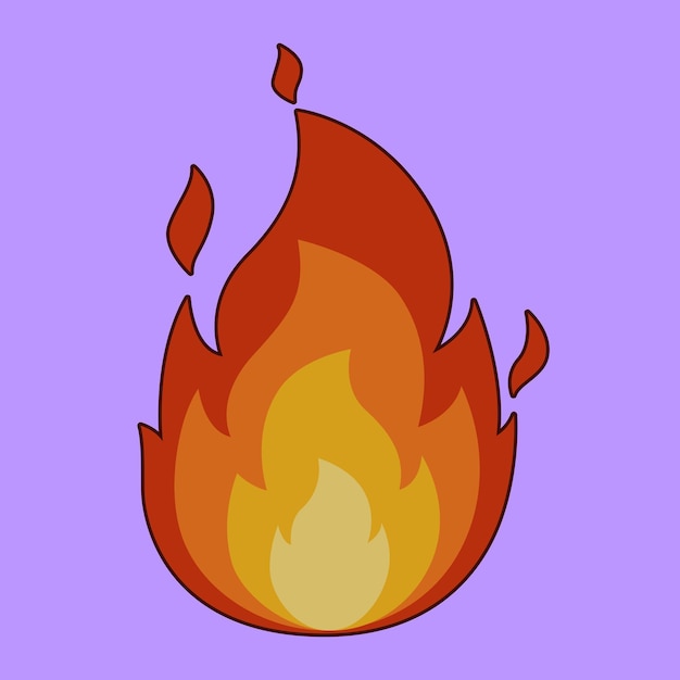 Free vector fire element cartoon vector icon illustration