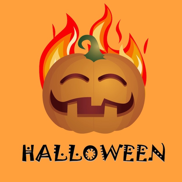 Free vector fire pumpkins halloween