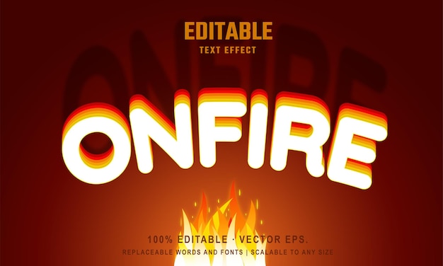 Free vector fire text effect, editable text effect