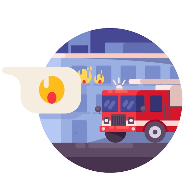 Вектор free_vector_fire_truck_concept_illustration_free_vector