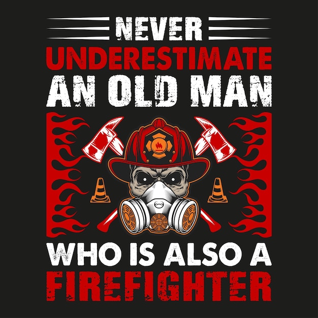 Vector free vector firefighter t shirt design