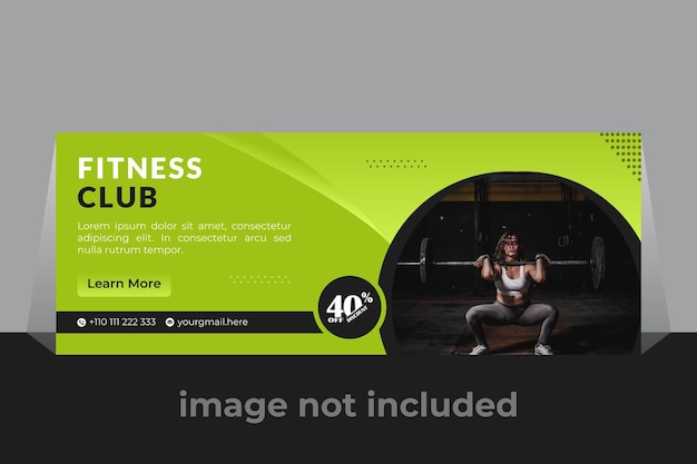 Free vector fitness gym training facebook cover template