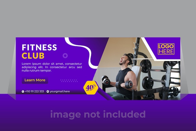 Free vector fitness gym training facebook cover template