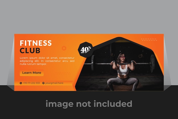 Бесплатный векторный шаблон обложки Facebook для фитнеса в тренажерном зале