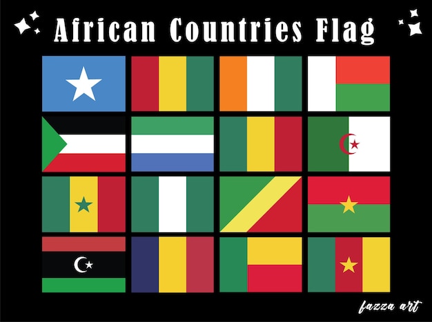 Vector free vector flag collection all african countries flag