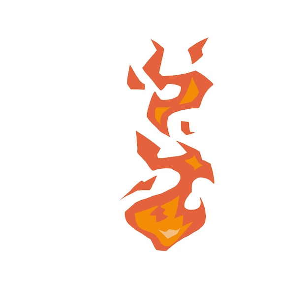 Vettore set di illustrazioni di fiamme vettoriali gratuite confezione di fiamme di fuoco assortimento di fiamme piatte in tonalità arancione