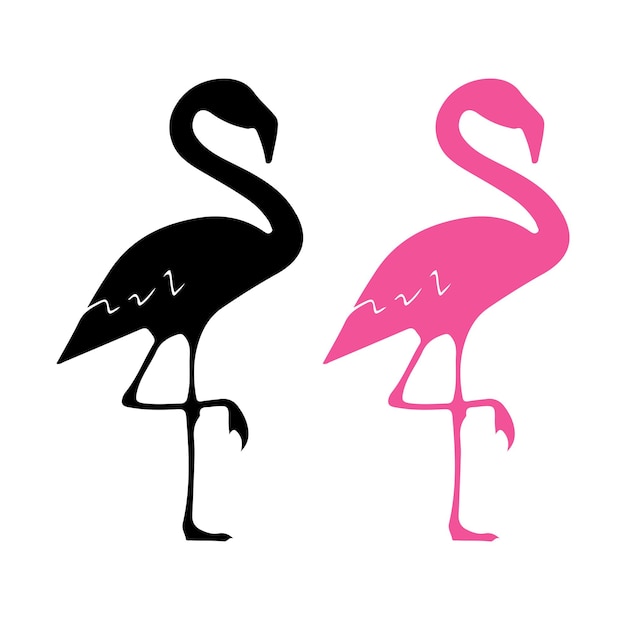 Free vector flamingo in cartoon style isolated on white