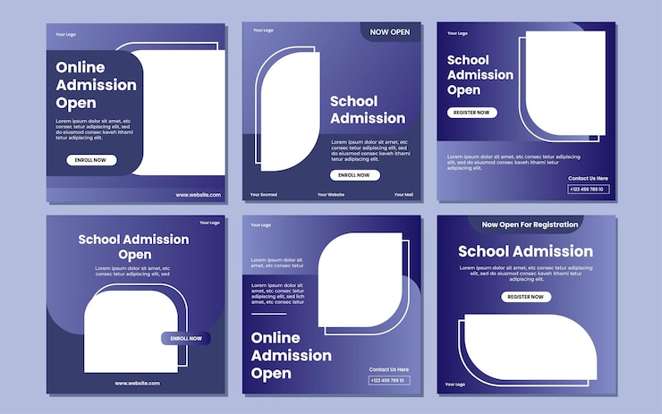 Vector free vector flat back to school instagram posts collection