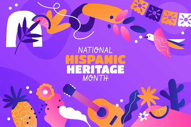 Free vector flat background for national hispanic heritage month