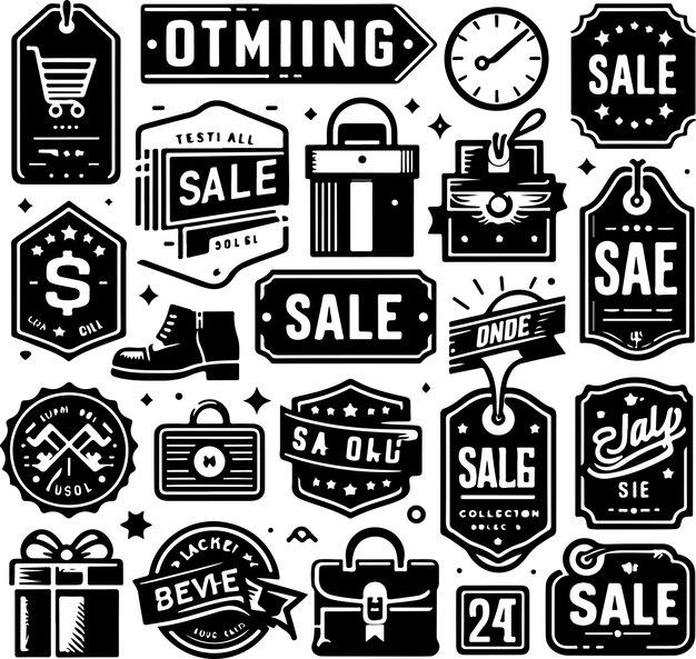 Free vector flat black friday stickers collection