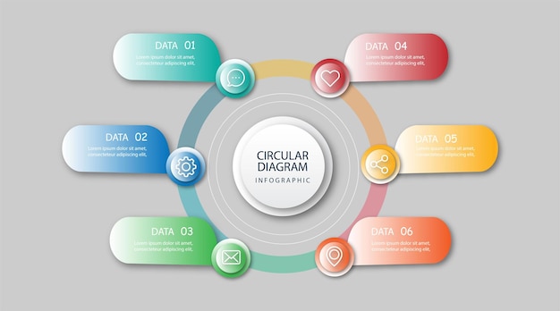 Infografica del diagramma circolare piatto vettoriale gratuito