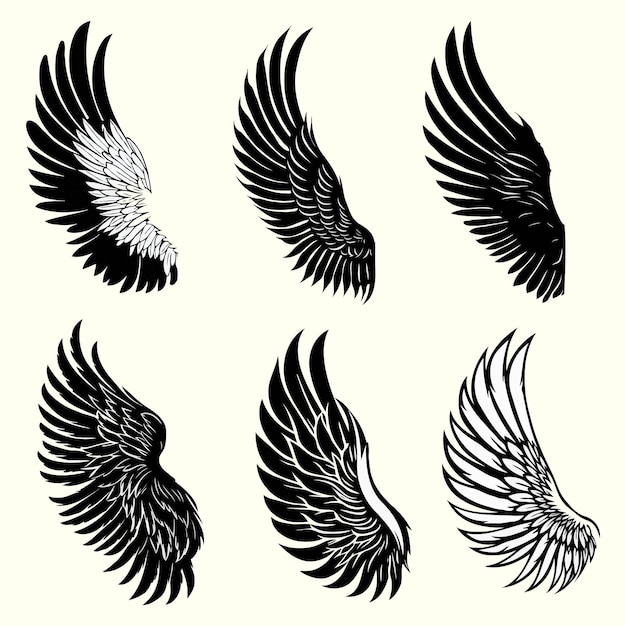 Free vector flat design angel Eagle wings silhouette