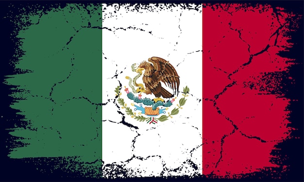Free Vector Flat Design Grunge Mexico Flag Background