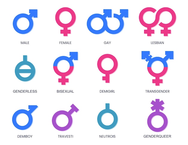 Vector free vector flat design male female symbols