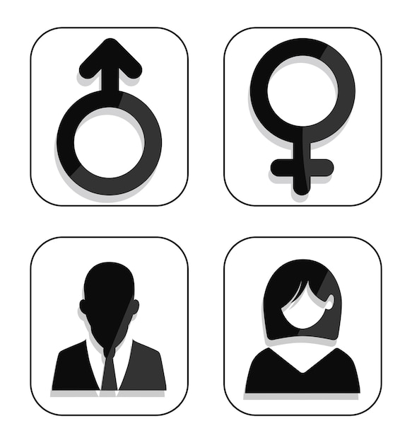 Vector free vector flat design male female symbols