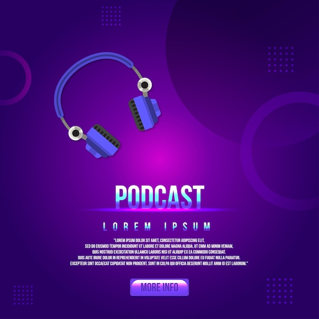 Modello di copertina del podcast di design piatto vettoriale gratuito