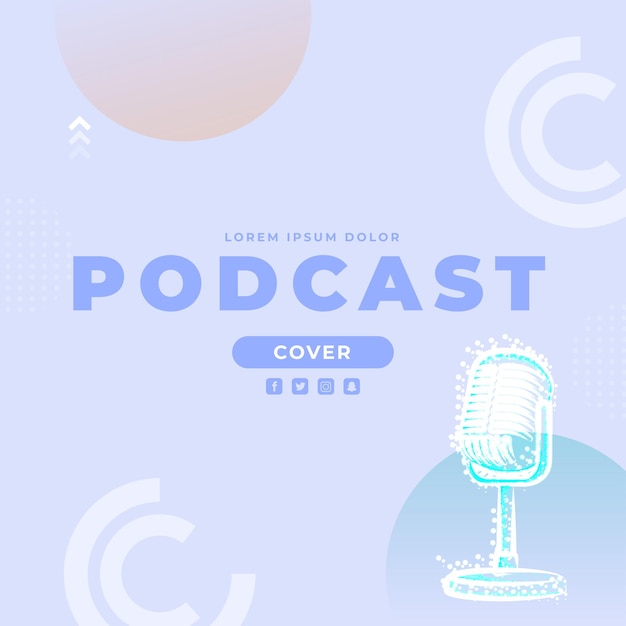 Free vector flat design podcast cover template