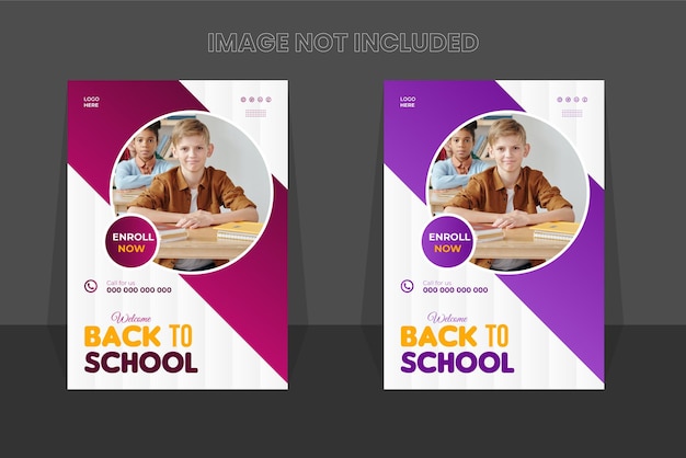 Free vector flat design school admission poster and flyer design template