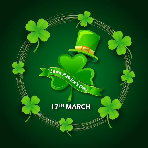 Vector free vector flat design st patrick's day hat