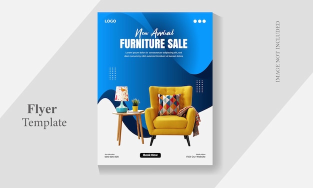 Free vector flat furniture flyer design template