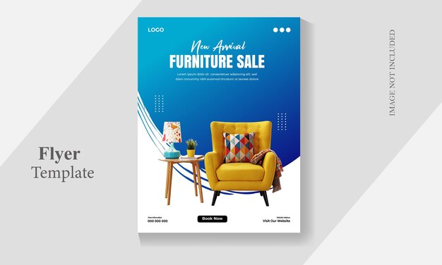 Vector free vector flat furniture flyer design template