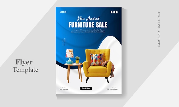 Vector free vector flat furniture flyer design template