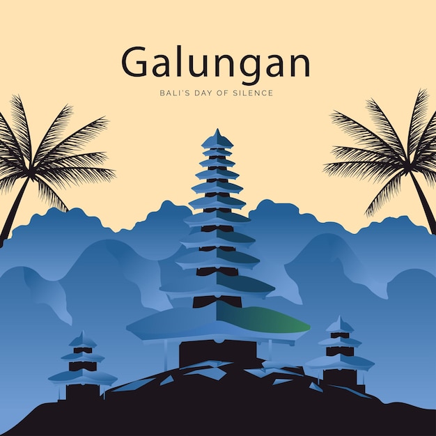 Free vector flat galungan celebration illustration