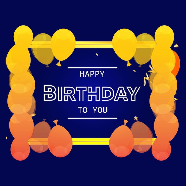 Free vector flat golden circle and balloons birthday background