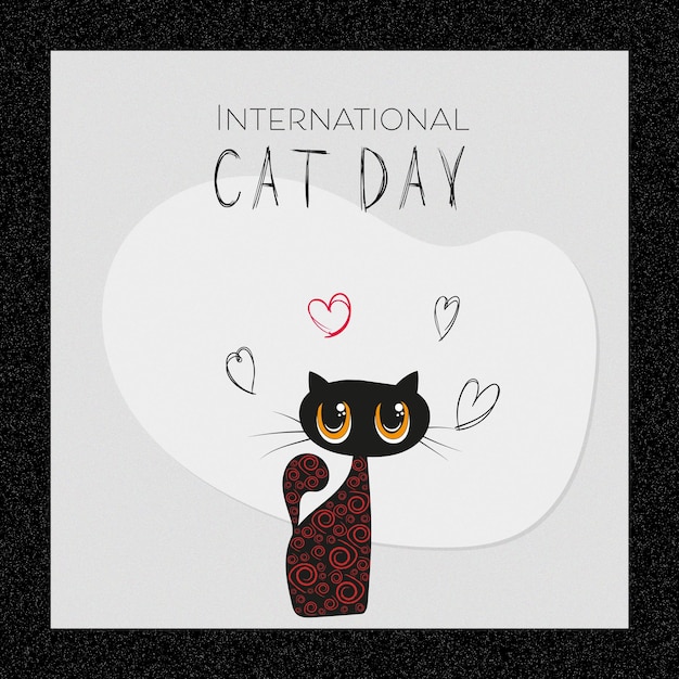 Free vector flat international cat day illustration