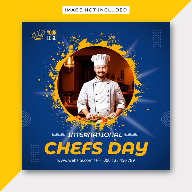 Free vector flat international chefs day illustration