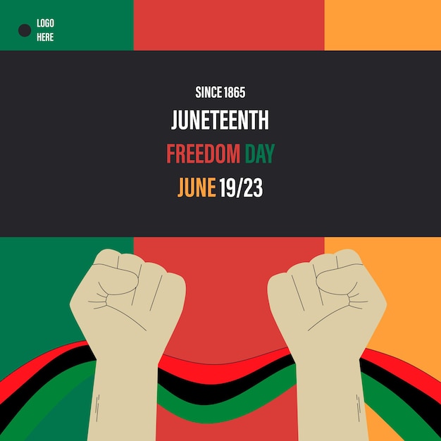 무료 벡터 평면 Juneteenth 배경