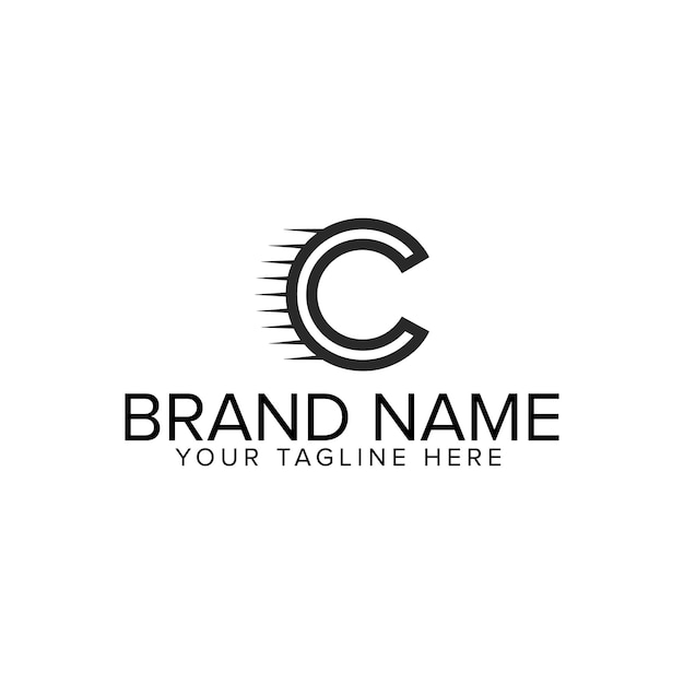 Free vector flat letter c logo design template