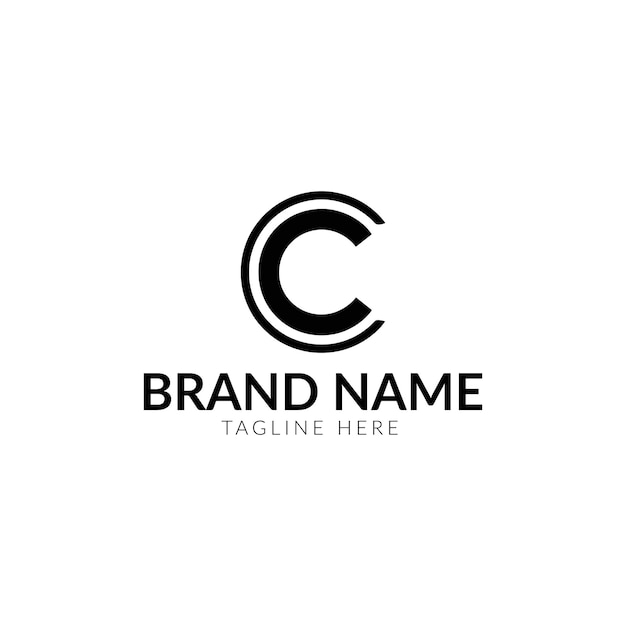 Free vector flat letter c logo design template