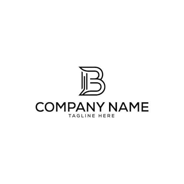 Free vector flat letter mark b logo