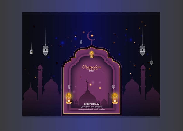 Free vector flat Ramadan background