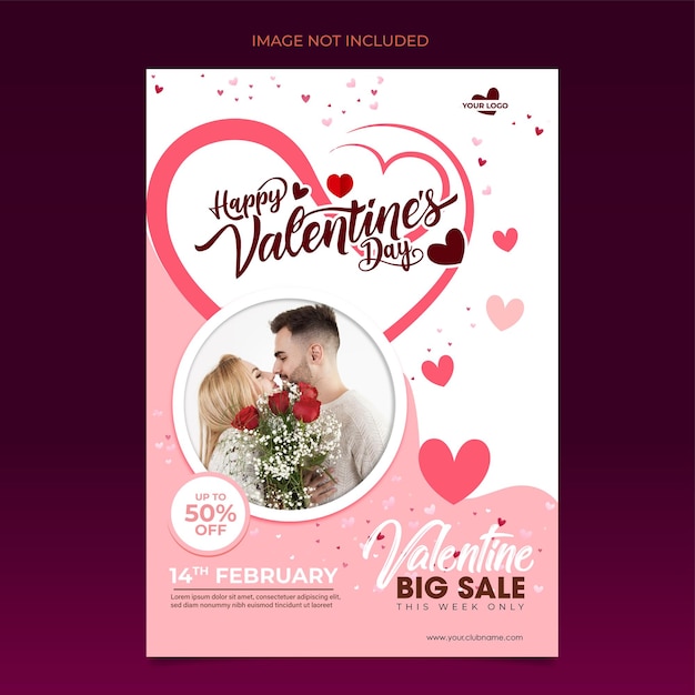 Free vector flat valentine's day flyer amp poster