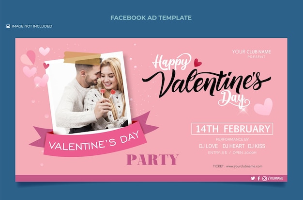 free vector flat valentine's day social media promo template