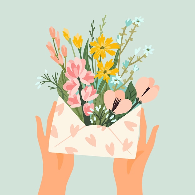 Free vector flower hand draw