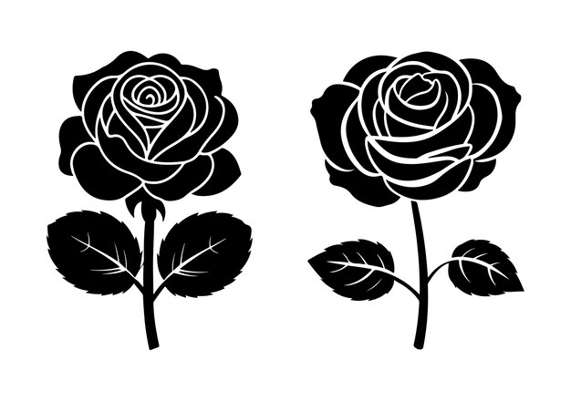 Free vector flower silhouette illustrations