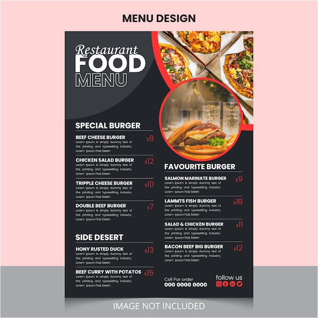 Vector free vector food menu design