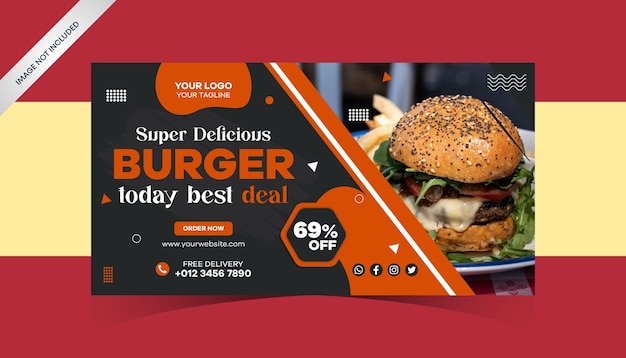 Free vector food menu Facebook post and restaurant social media banner template