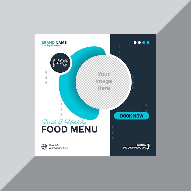 Free Vector food social media promotion and Instagram banner post design template