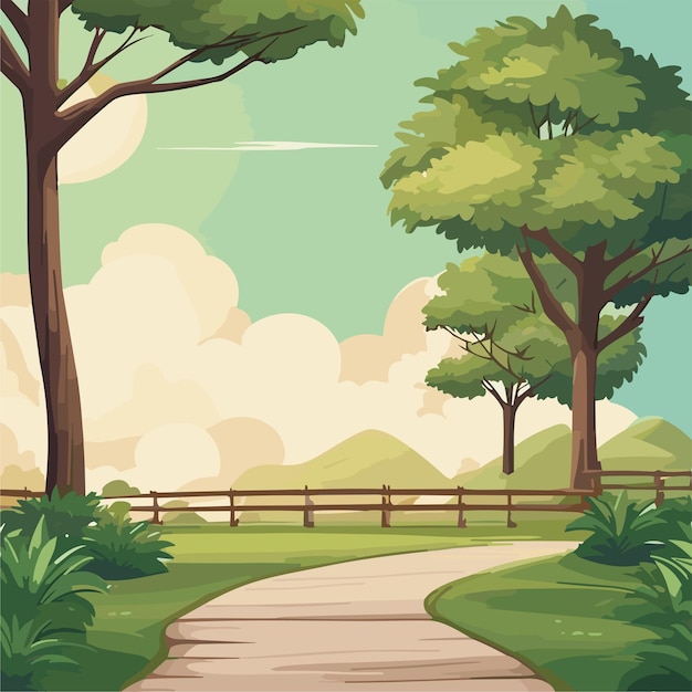 Vector free vector forest scene with various forest trees