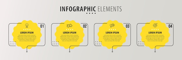 Modello infografico moderno a quattro passaggi vettoriali gratis