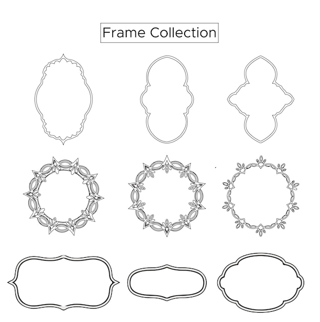 Vector free vector frame shapes set