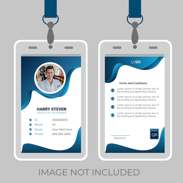 Free vector front and back business id card with picture