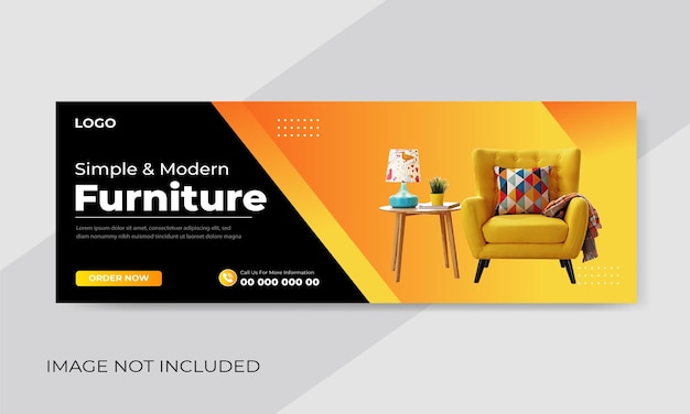 Free vector furniture sale facebook cover template