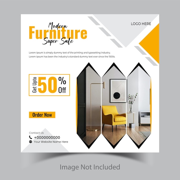 Free vector furniture sale social media and instagram post design